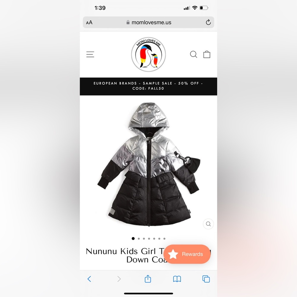 Girls Nununu puffer jacket. GORGEOUS! size 4-5 like new (no face mask)